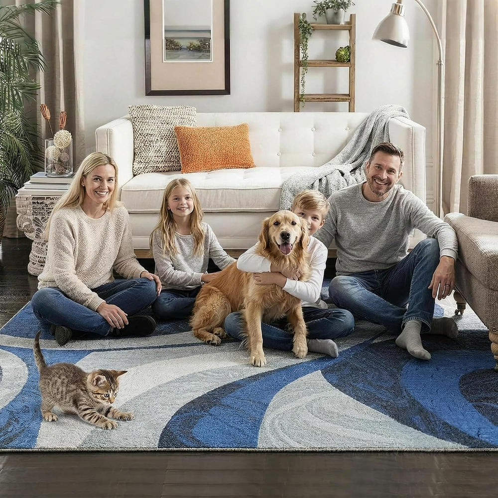 Washable Area Rug for Living Room, Indoor, Dinig Room – Soft Pile Non-Slip Ru...