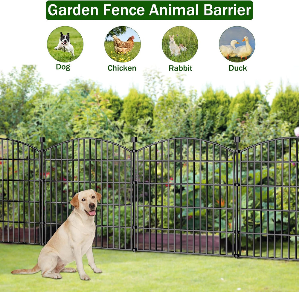 15 Panel No Dig Decorative Garden Fence 32" H x 35.4'L Outdoor Dog B...