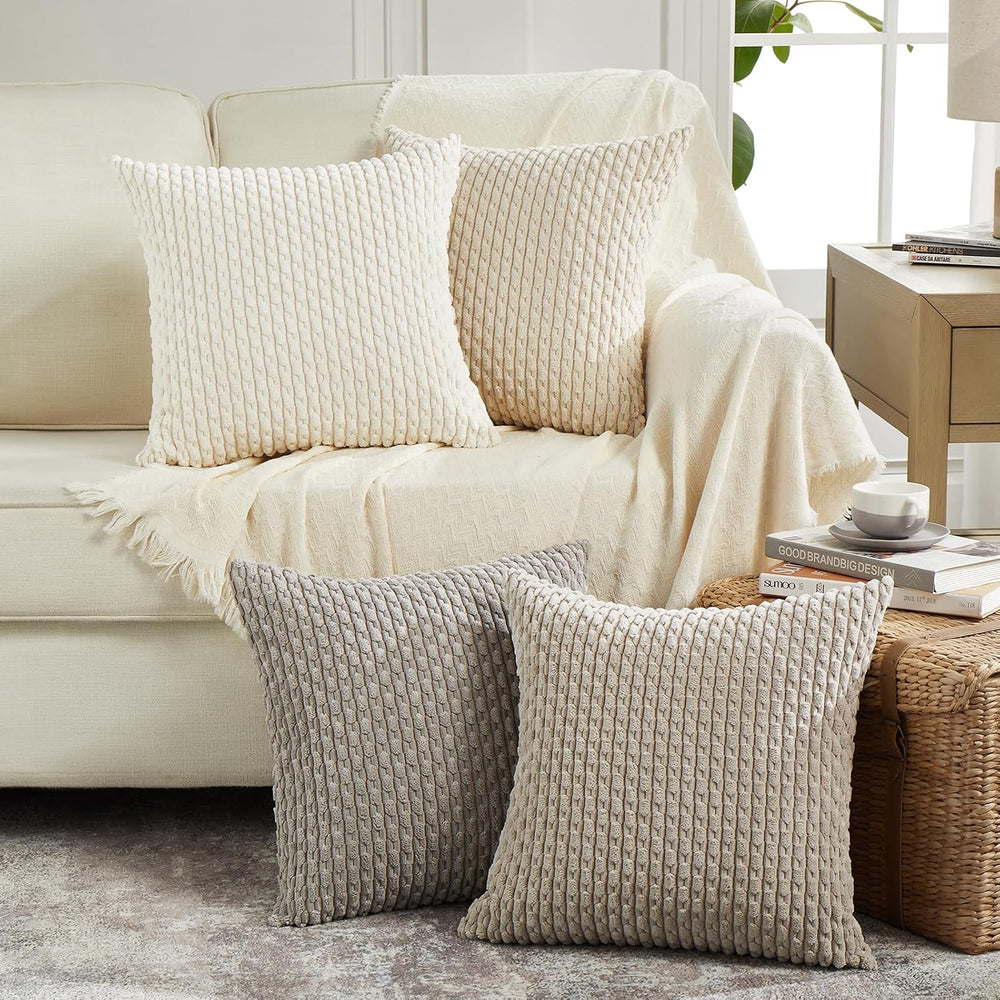 Fancy Homi Set of 4 Boho Euro Decorative Throw Pillow Covers 24x24 Inch for B...