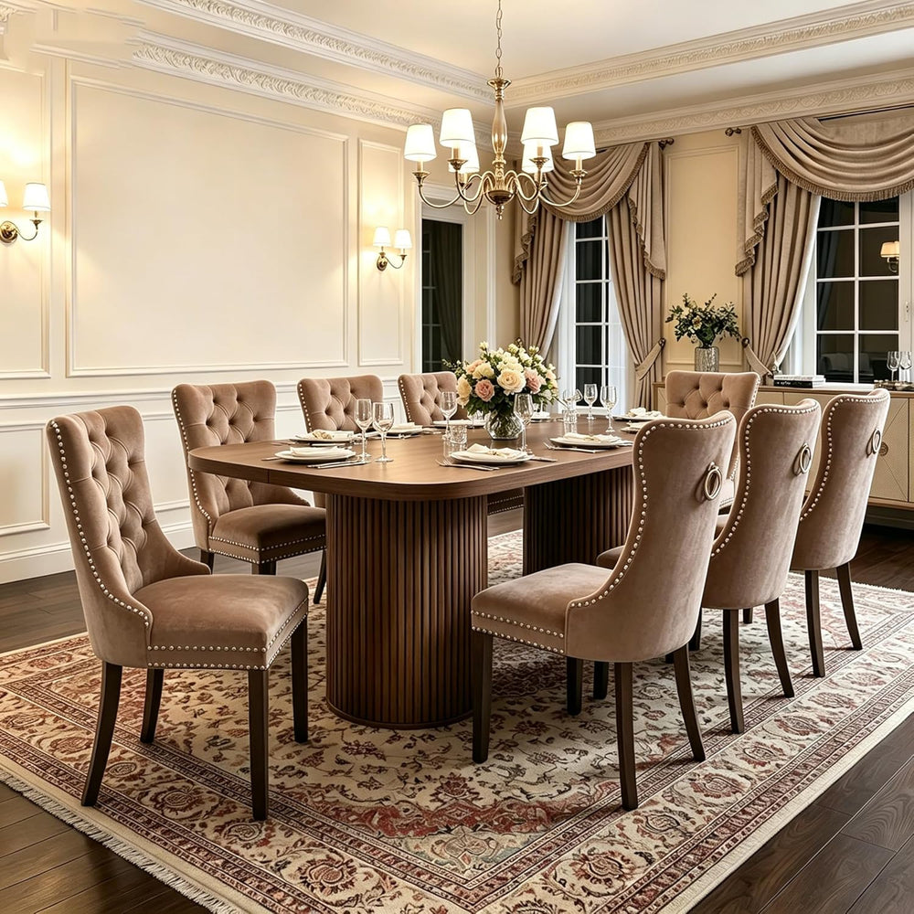 79" Dining Table Set for 8,Large Rectangular Dining Table Set for 8 with...