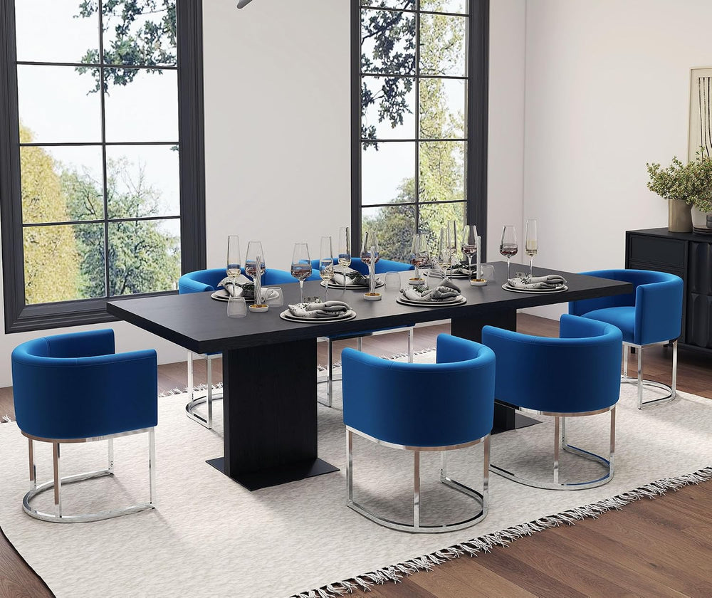 HNY Mid Century Modern Upholstered Barrel Dining Chairs with Arms Set of 6, V...
