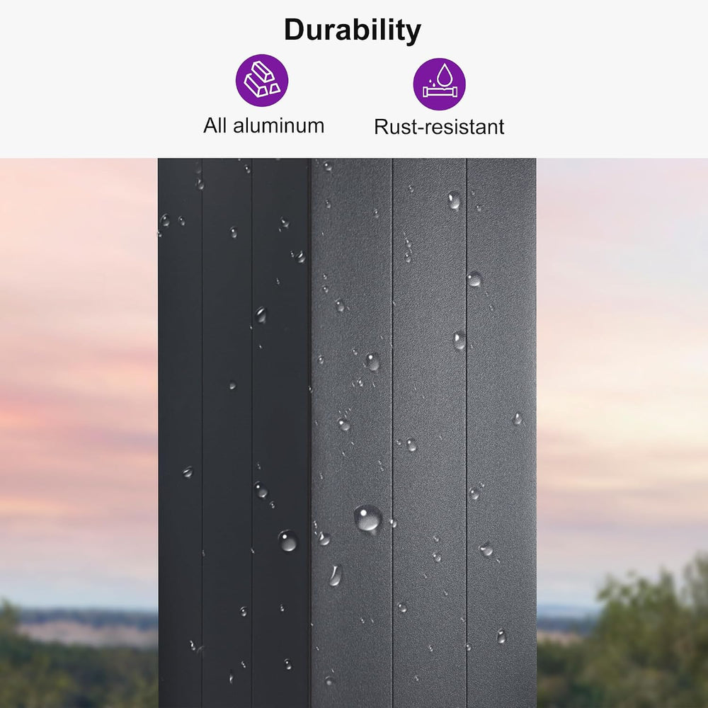 PURPLE LEAF Louvered Pergola Accessory 94AS Aluminum Louver Grille for Optima...