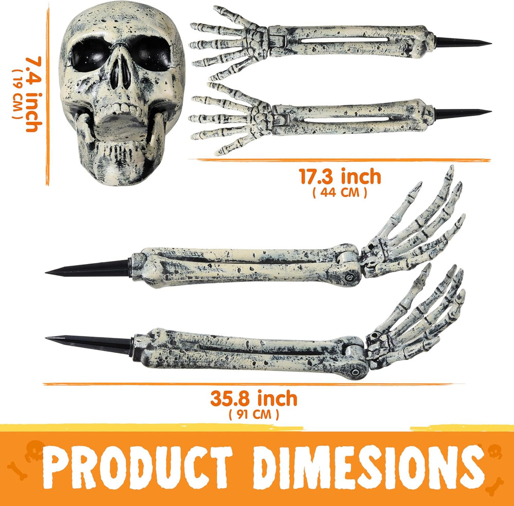 JOYIN 5 Pcs Halloween Skeleton Decorations Outdoor, Life Size Skeleton Yard S...