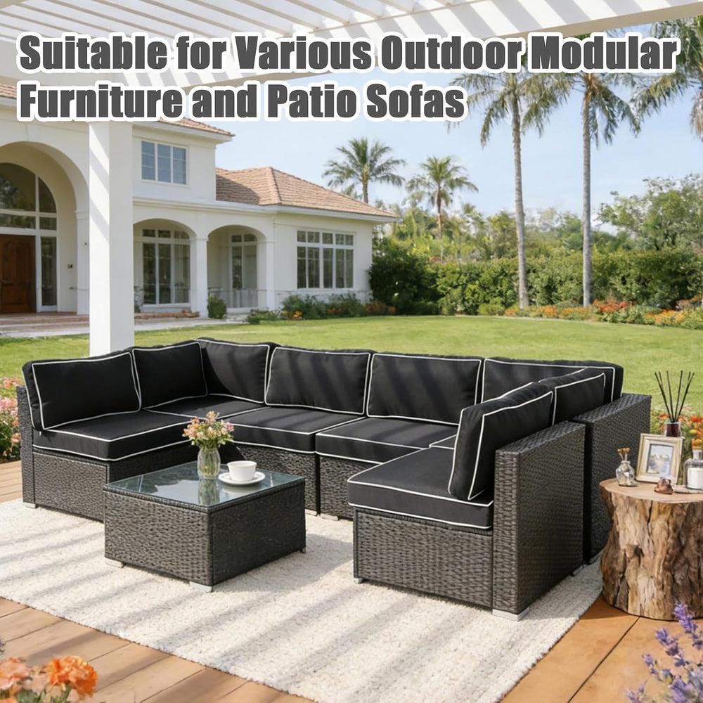 14 Piece Patio Cushion Covers Replacement Splashproof Fade Resistant Outdoor ...