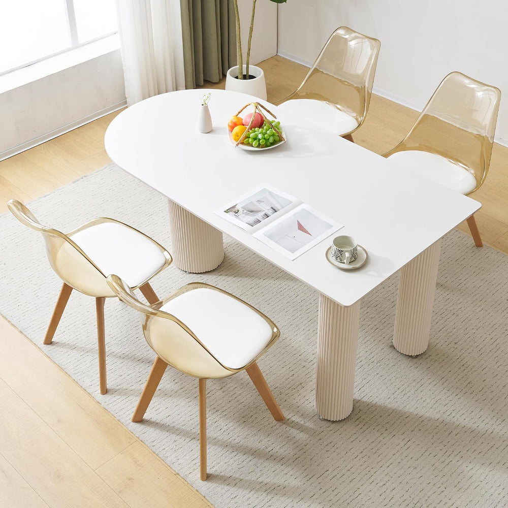 Clear Dining Chairs Set of 4, Modern Acrylic Dining Chair Transparent Chairs ...