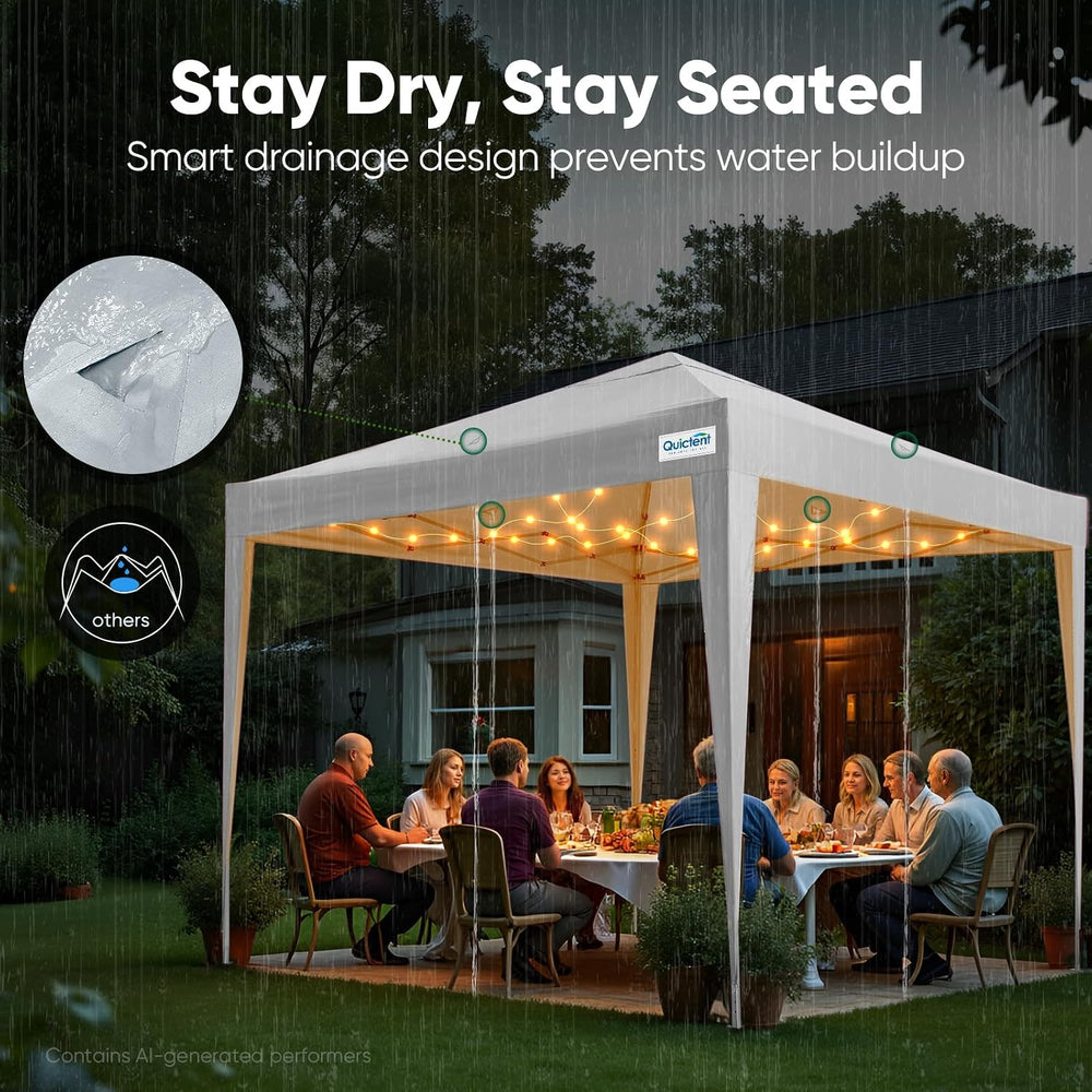 Quictent 10x10 Pop Up Canopy Tent with 3 Sidewalls