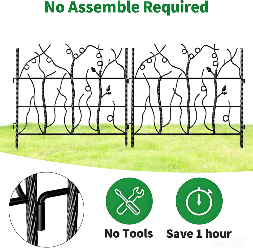 AMAGABELI GARDEN & HOME 5 Panel 26in(H)×11.5ft(L) Decorative Garden Fence...