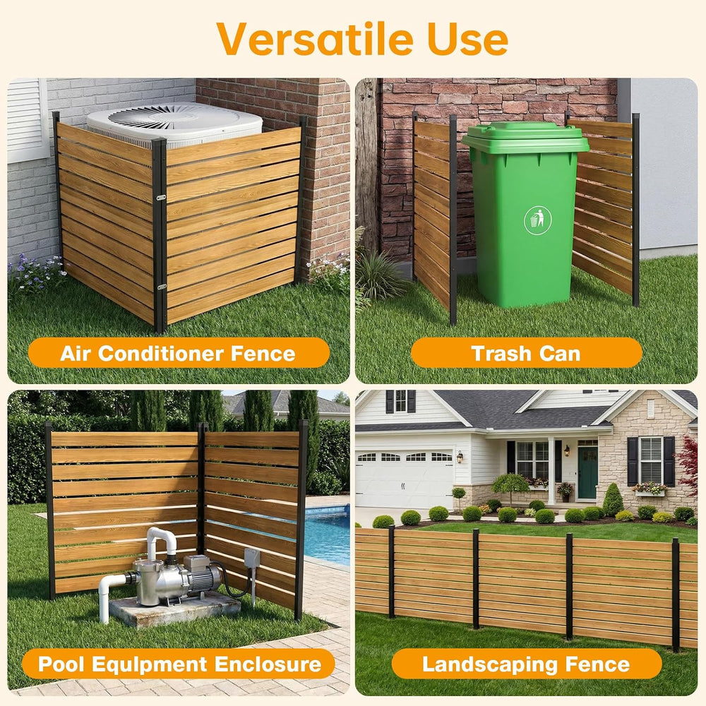 Aoxun 2 Panels Wood Privacy Screen, 41" x 38" No-Dig Air Conditione...