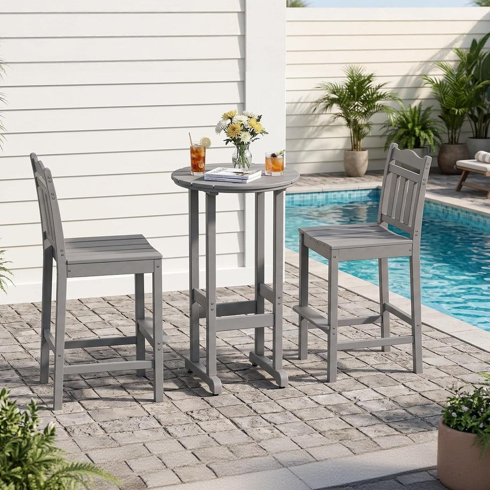 nalone 40" Outdoor Bar Table, All Weather HDPE Bar Height Patio Table Co...