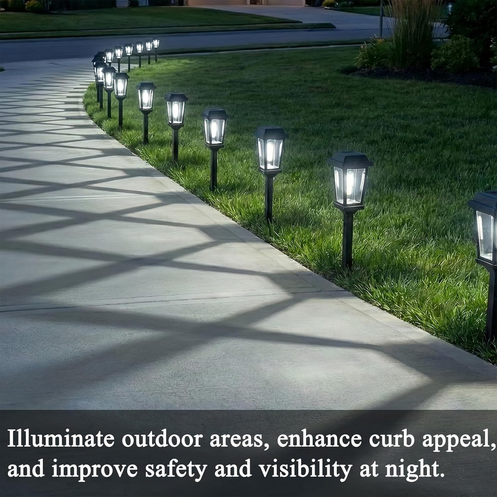 12 Pack Solar Lights Outdoor Pathway, Modern Solar Garden Lights, Waterproof ...