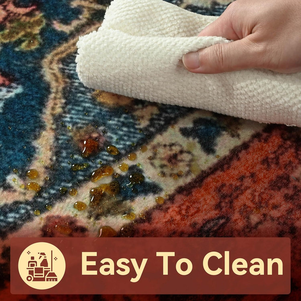 YJ.GWL Area Rugs for Living Room 6x9 Machine Washable Rugs, Non Slip Floral V...