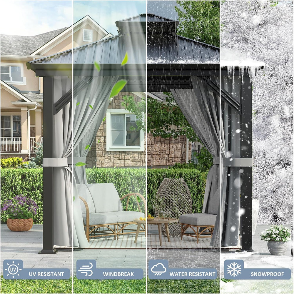 8x8 FT Hardtop All-Aluminum Gazebo Dark Gray