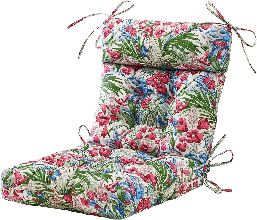 ARTPLAN 44x21 Outdoor High Back Adirondack Patio Cushion 4 Pack,Floral