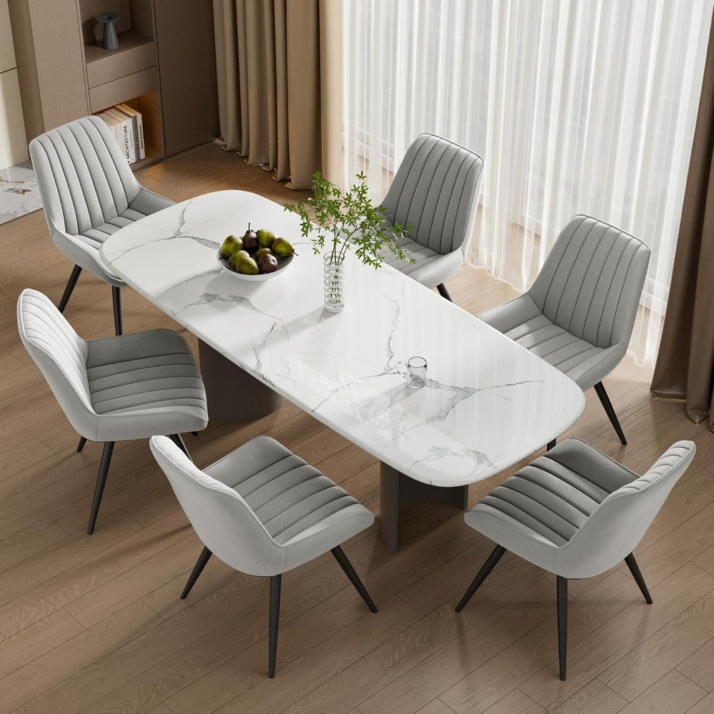 Dining Chairs Set of 6, Mid Century Modern Kitchen Chairs with Soft Cushion, ...