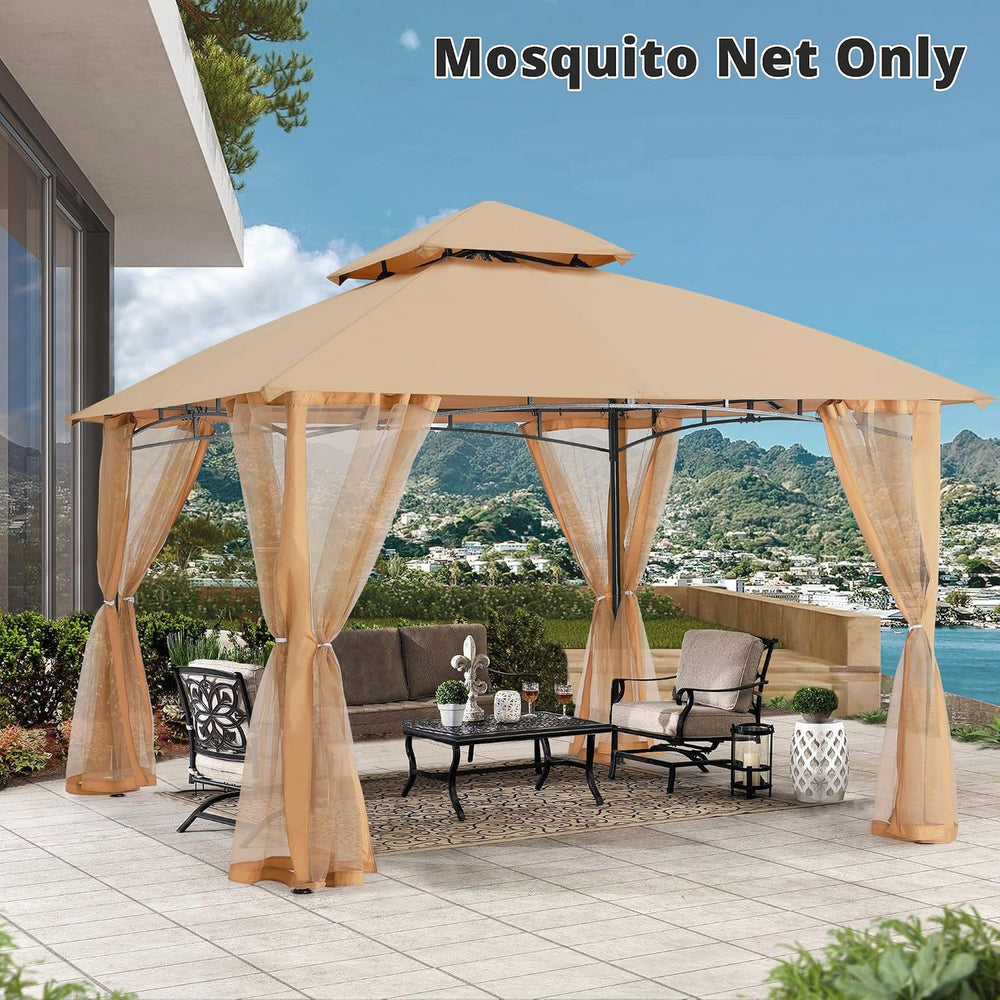 MASTERCANOPY Mosquito Screen Walls for Gazebo, 10x10 ft, Beige