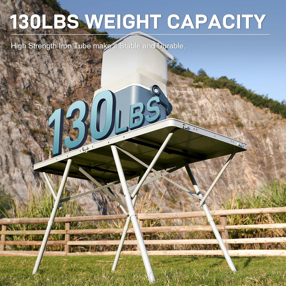 EVER ADVANCED Large Camping Table for 4-6 Person, Portable Folding Aluminum T...