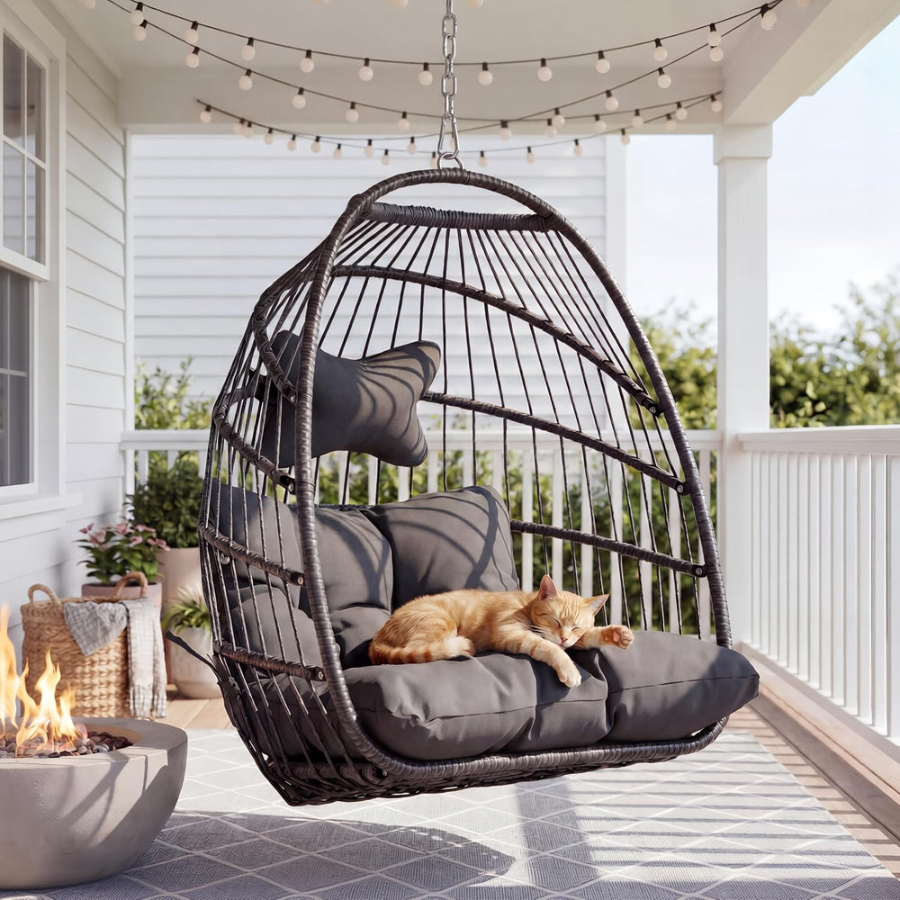 Nicesoul Foldable Space-Saving Hanging Egg Chair No Stand, 350lbs Reinforced ...