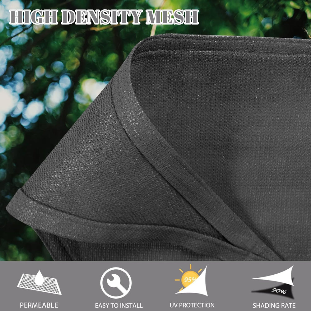 Cool Area Sun Shade Sail for Patio Backyard, Rectangle 12x16ft, Dark Grey