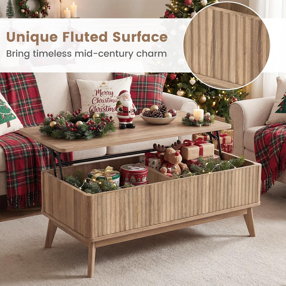 Giantex Lift Top Coffee Table with Storage, 43.5" Mid Century Modern Cen...