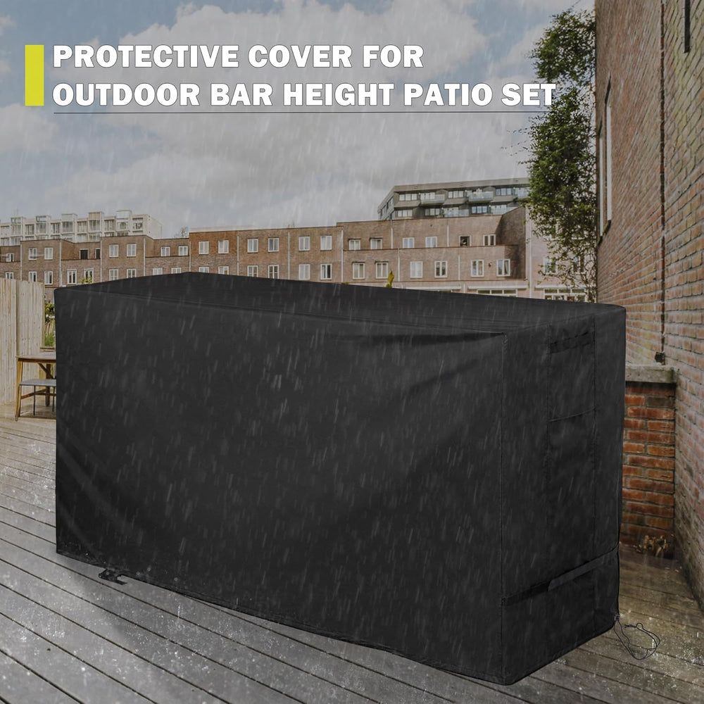Bar Height Patio Set Cover, Outdoor Bistro Set Cover for High Top Bar Table a...