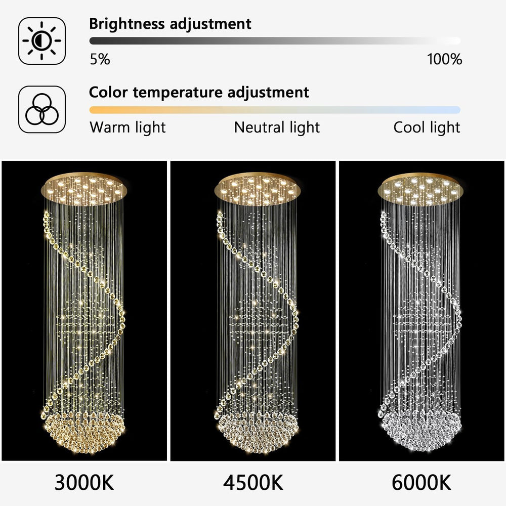 D40'' x H120'' Crystal Chandelier High Ceiling Chandeliers fo...
