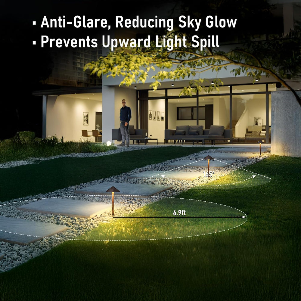 LEONLITE 4-Pack 5CCT LED Low Voltage Landscape Path Lights, 12-24V AC/DC