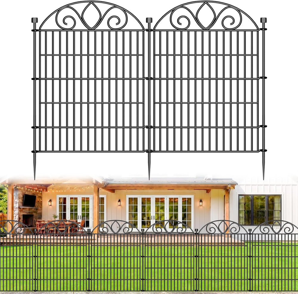 No Dig Garden Fence, Outdoor Dog Fence for Yard, 34in, 10Panels