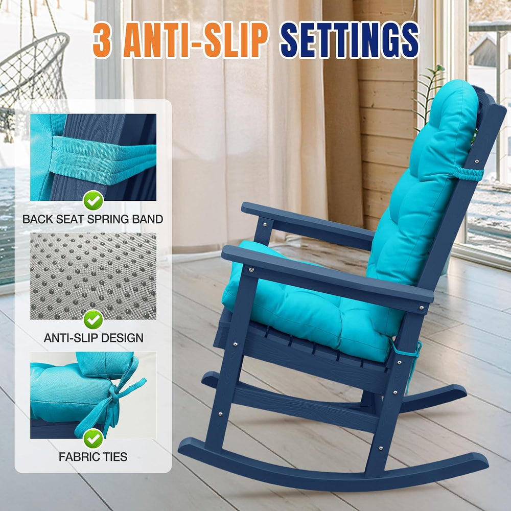 YEFU Adirondack Chair Cushion, 49x20 Rocking Chair Cushions Set of 2, Aruba
