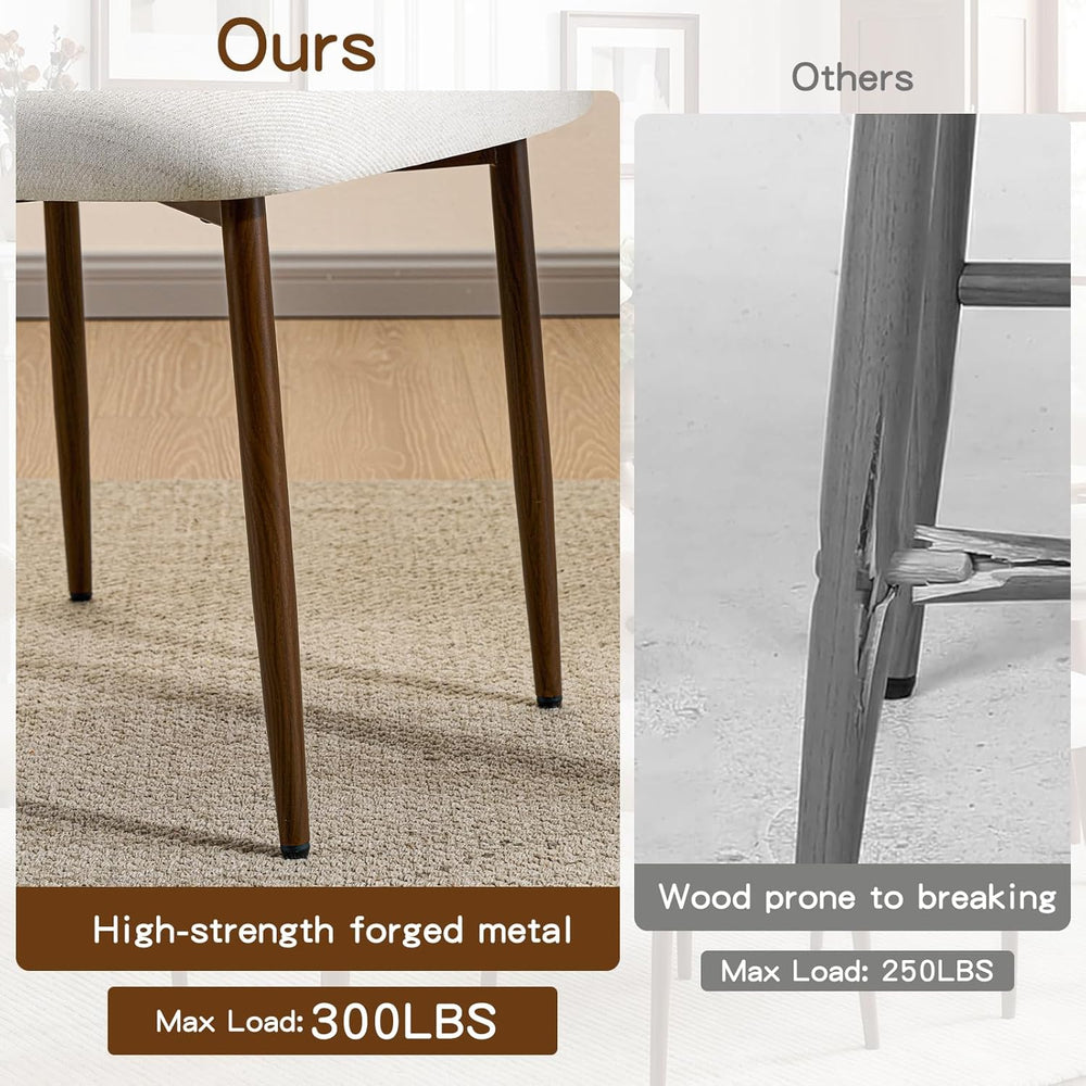 Furniliving Mid Century Modern Dining Chairs Set of 4, 300 lbs Capacity Uphol...