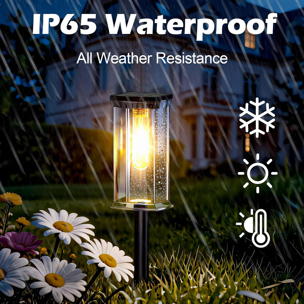 Solar Lights Outdoor, 12 Pack Solar Pathway Lights Outdoor Waterproof, Auto O...