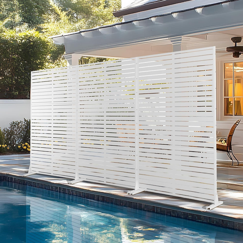 72" H×47" W Metal Outdoor Privacy Screen Freestanding, Panels for P...