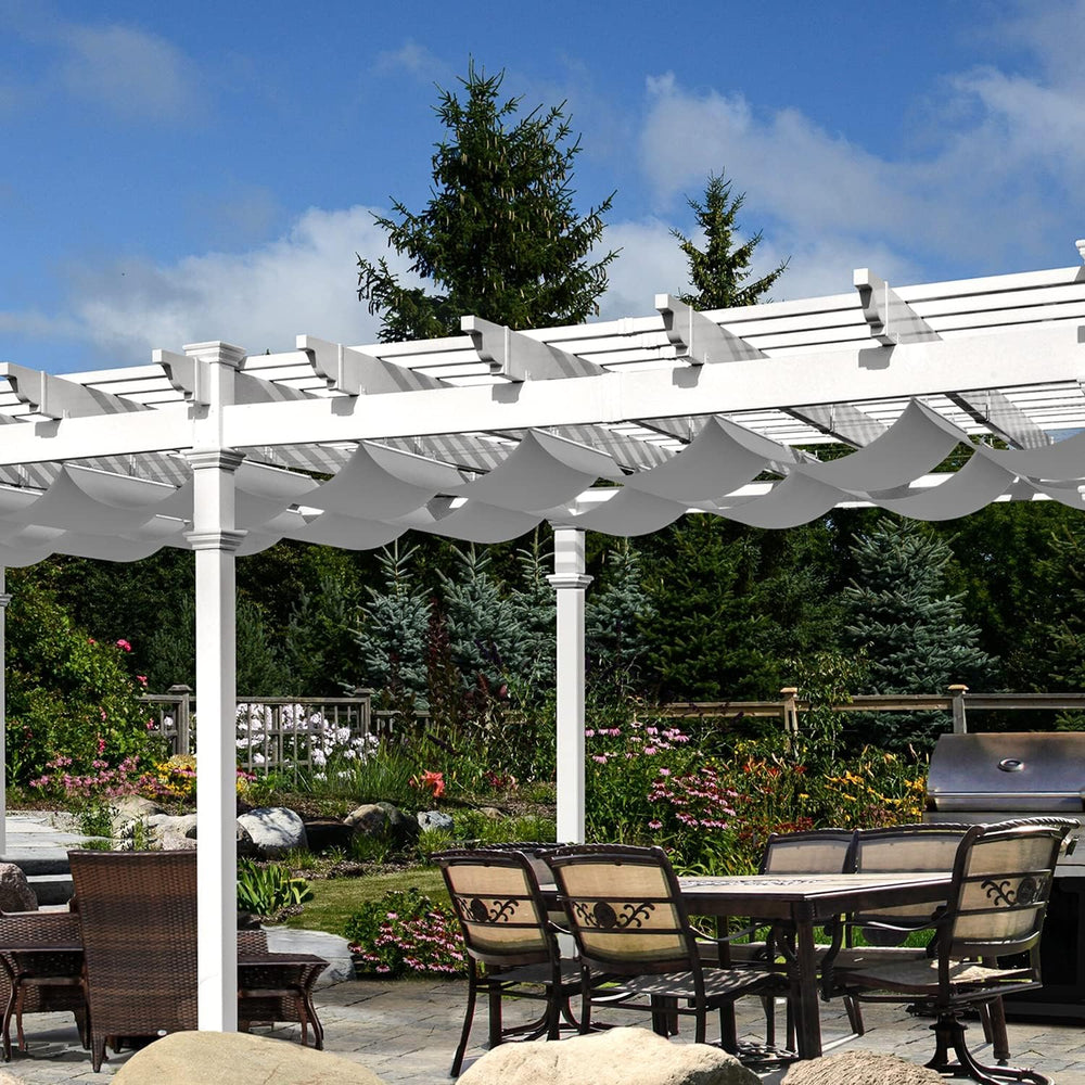 Patio 3'W x 12'L Waterproof Pergola Shade Cover Retractable Canopy Re...