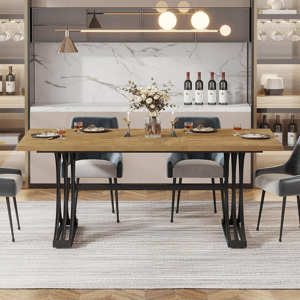 Tribesigns 63-Inch Rectangular Dining Table for 4 to 6, Modern Kitchen Table ...