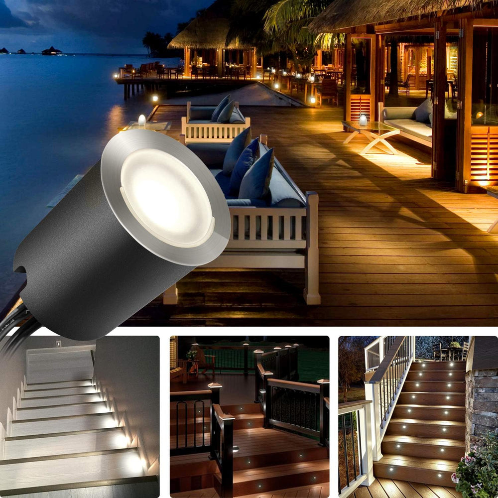 SMY Lighting Recessed LED Deck Light Kits with Black Protecting Shell φ32mm, ...