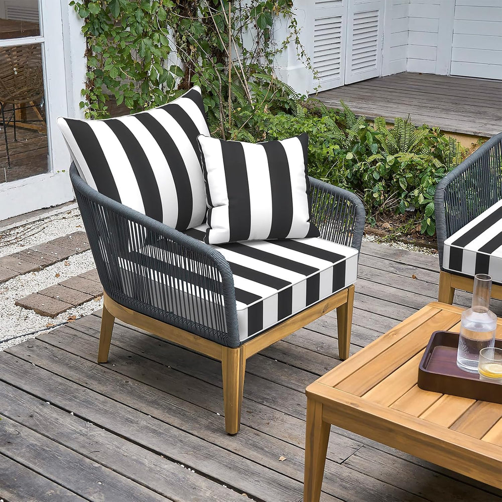 LVTXIII Outdoor Deep Seat Cushion Patio Seat and Back Cushion Set Seasonal Ch...