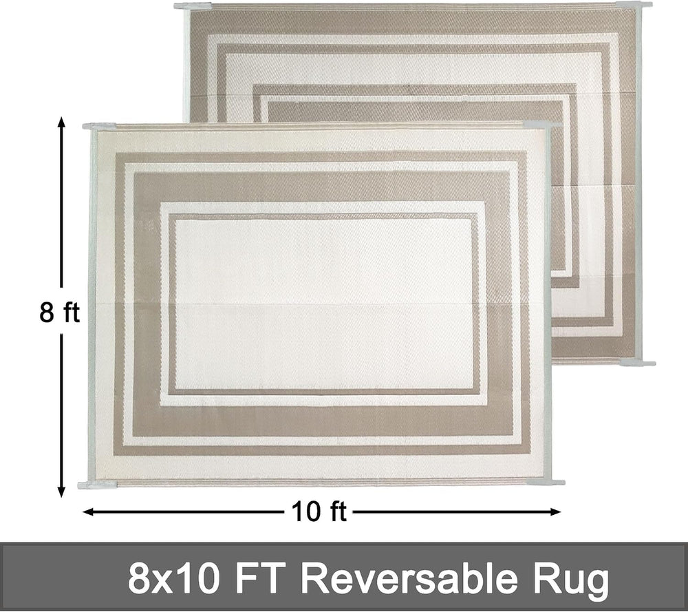 RURALITY Outdoor Rugs 8'x10' Waterproof for Patios Clearance,Plastic ...