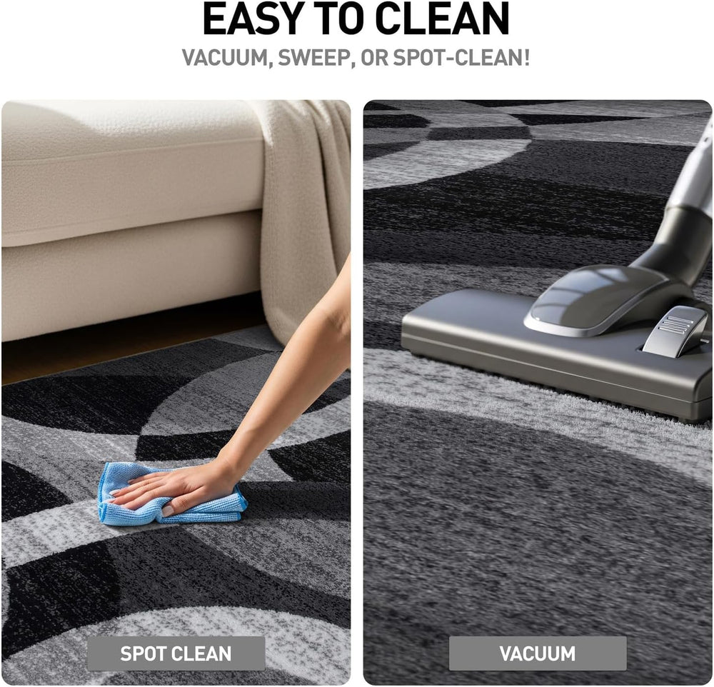 Rugshop Abstract Circles Contemporary Living Room Runner Rug Gray 2'7&quo...