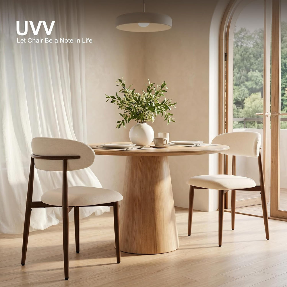 UVV Dining Chairs Set of 4, Metal Kitchen Chairs with Modern Fabric Upholster...