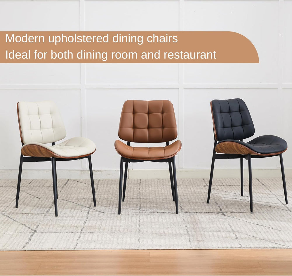 Mid Century Modern Dining Chairs Set of 2, Brown