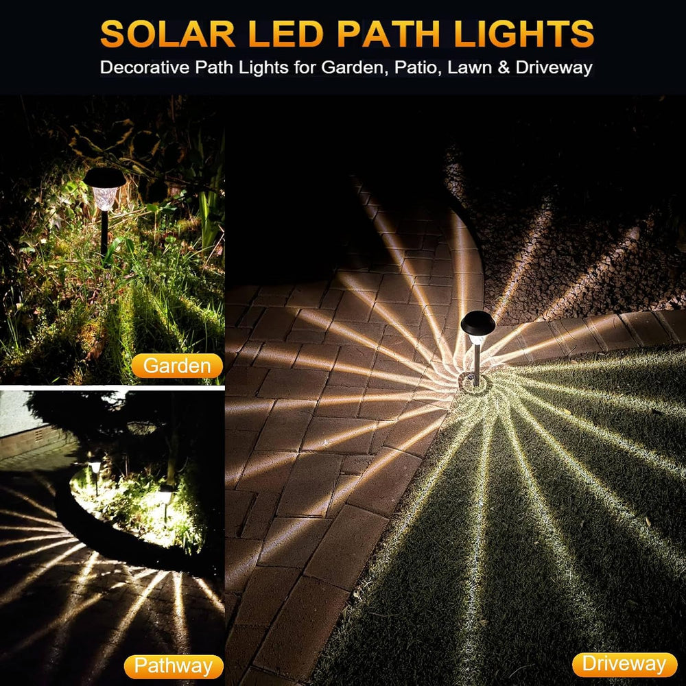 Solar Lights Outdoor Pathway, 4 Pack Garden Pathway Lights Solar Powered