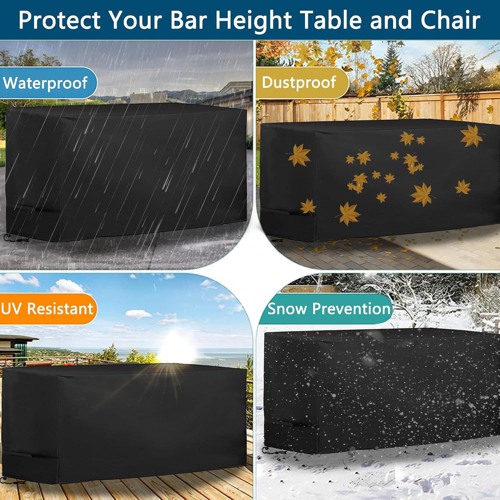 Bar Height Patio Set Cover, Bistro Set Cover for High Top Bar Table