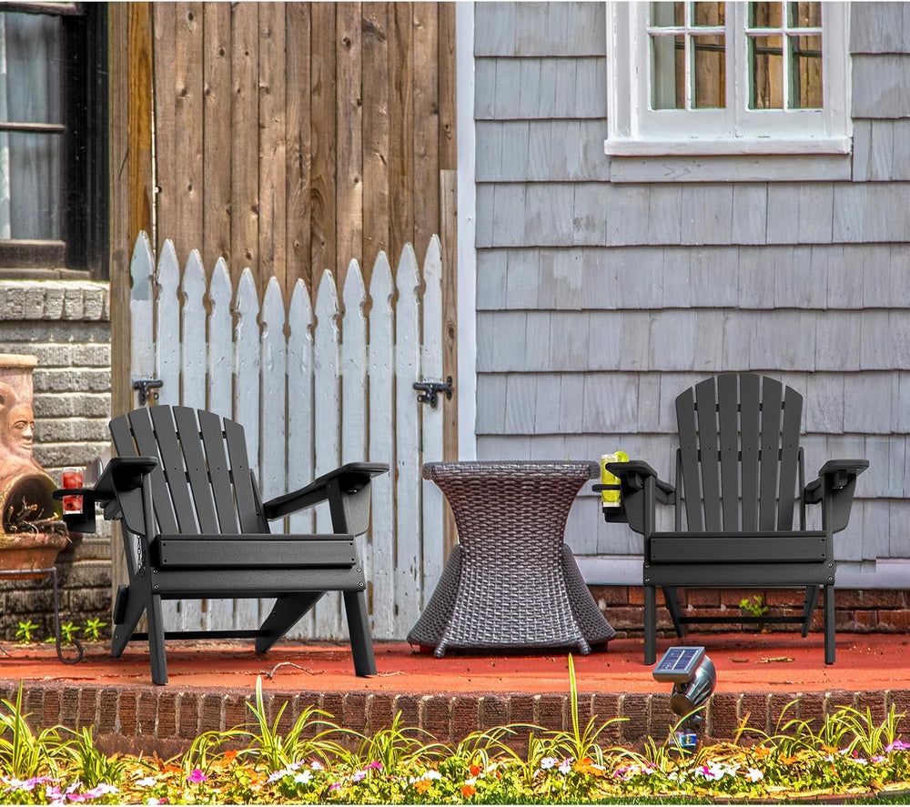 Oversized Folding Adirondack Chair Set of 2 with Adjustable Backrest 400LBS