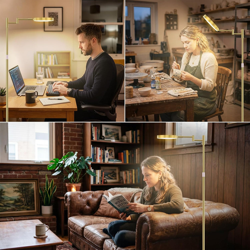 SIBRILLE LED Floor Lamp, 18W Bright Standing Lamp with Remote Control, Adjust...