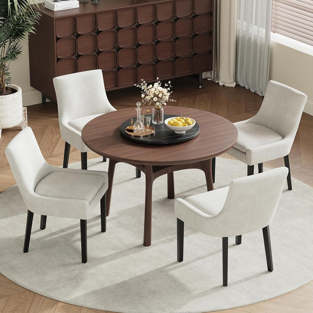 MALOL Dining Chairs Set of 4, Upholstered Corduroy Dining Room Chair with Woo...