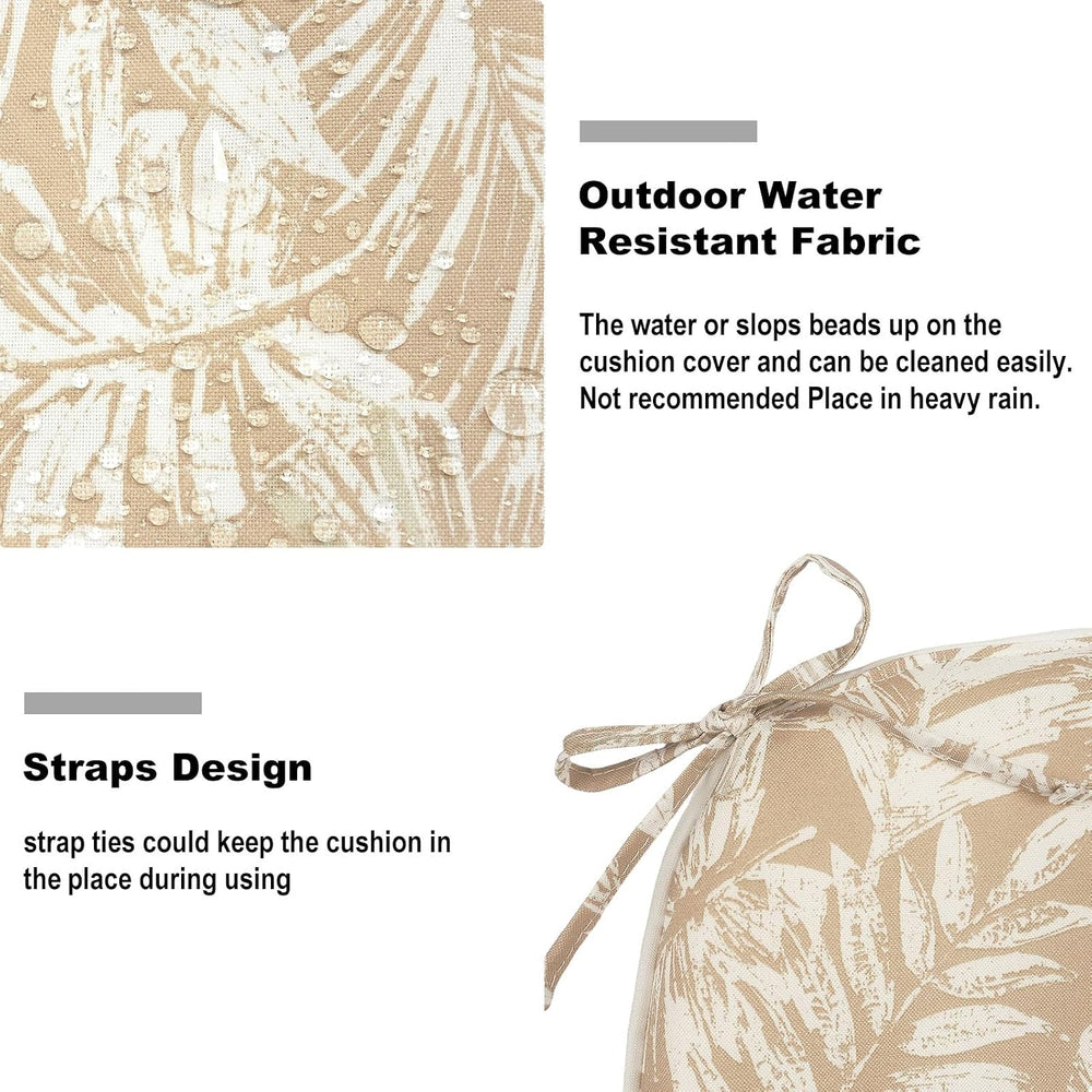 DYTXIII Set of 2 Outdoor Chair Cushions with Ties, Water Repellent Patio Chai...