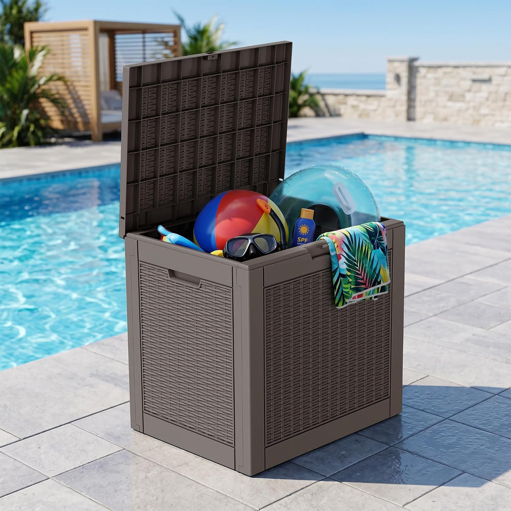 Outdoor Storage Box Waterproof, 31 Gallon Deck Box for Patio Storage
