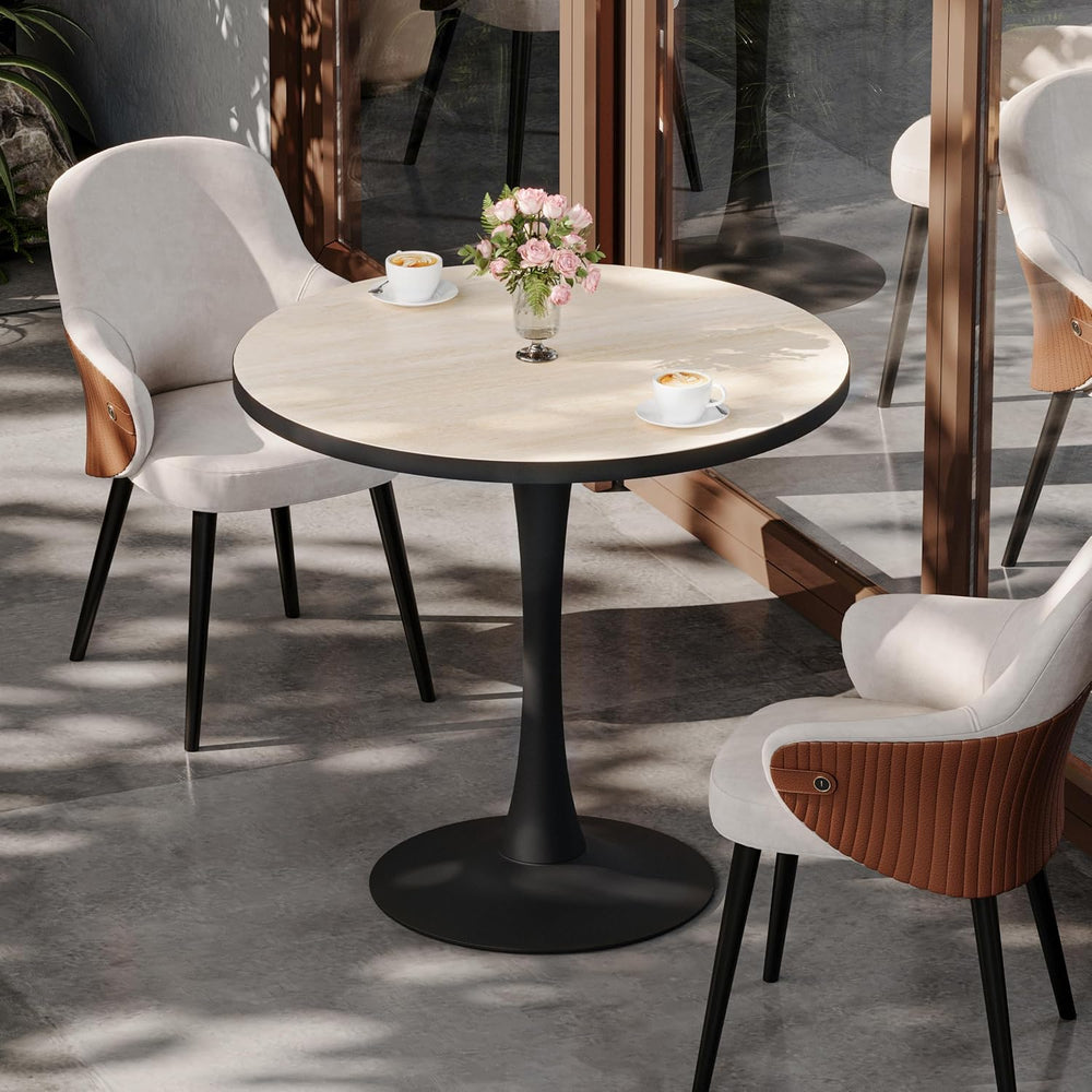 Wisfor Sintered Stone Dining Coffee Table - 30" Round Stone Dining Table...