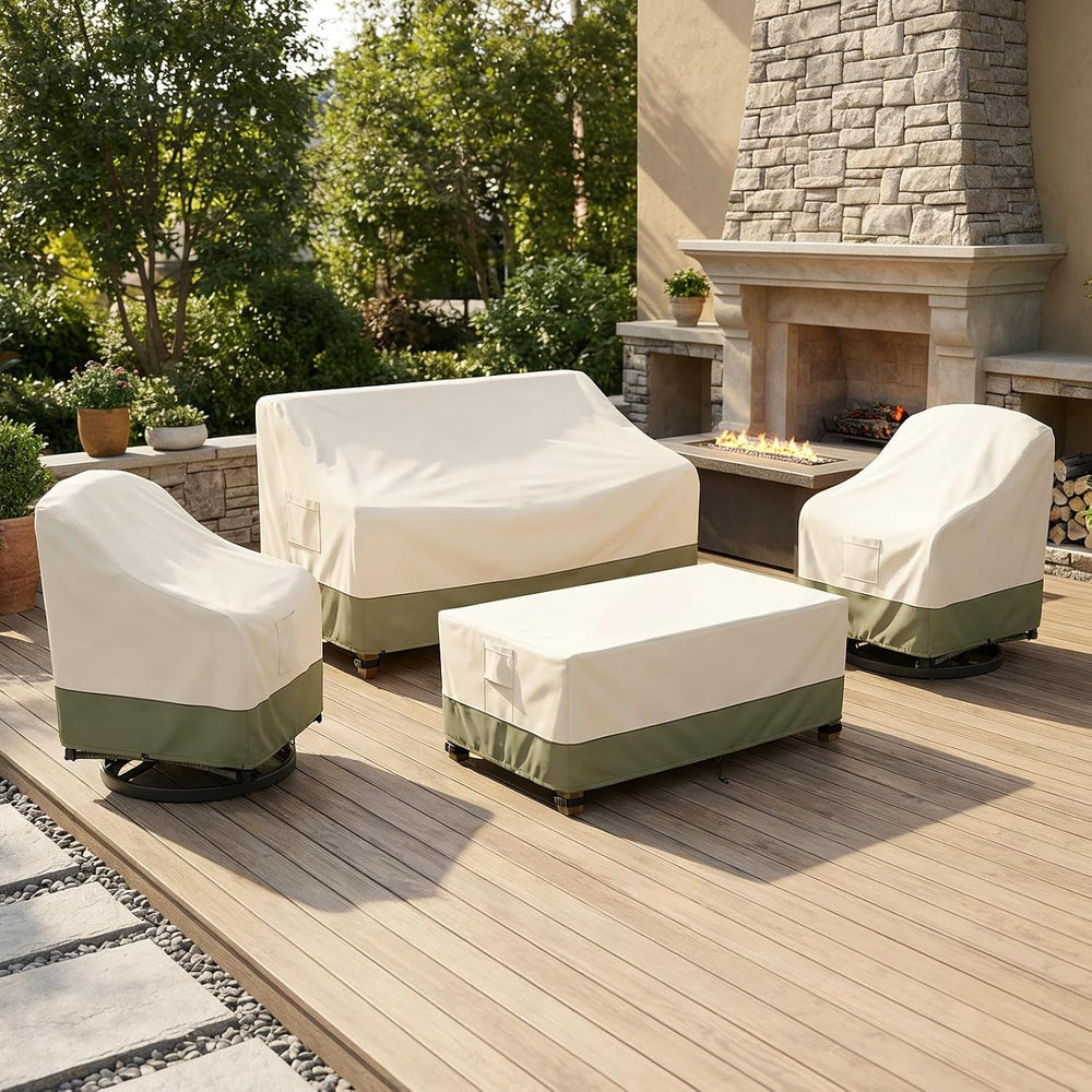 Bitubi Outdoor Waterproof Patio Furniture Covers 4-Piece Set for Swivel Rocke...