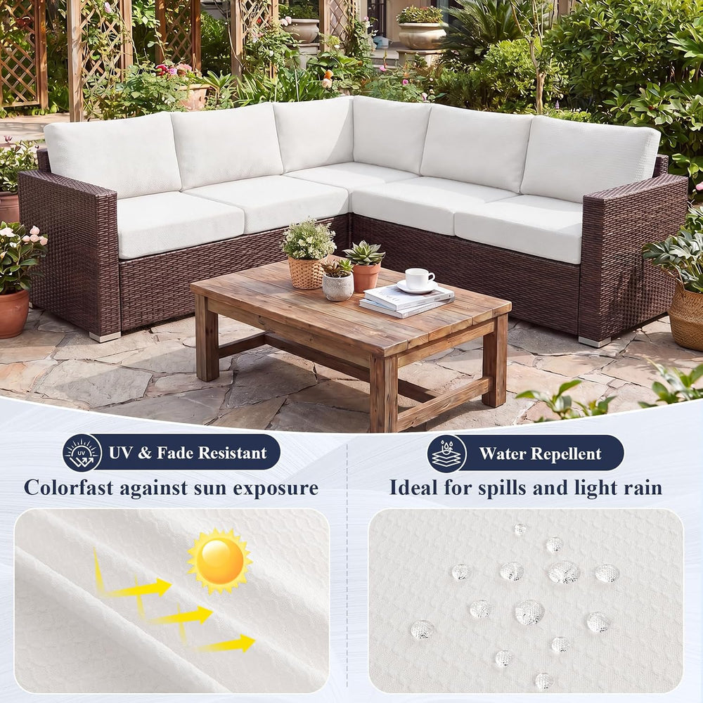 Outdoor Cushion Covers 8 Piece, Replacement Patio Cushion Covers, White