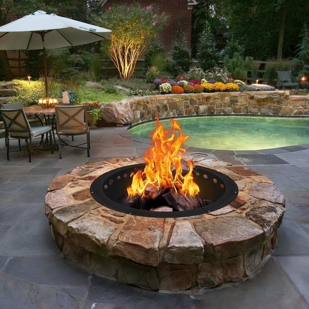 Outdoor Smokeless Fire Pit Ring 40 Inch Outer/36 Inch Inner Diameter, Heavy D...